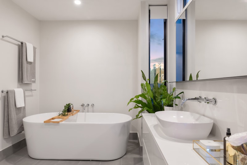 Bright renovated bathroom with clean tile work